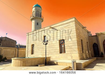 Mosque of Heydar cuma mascidi. Built in 1893. The Republic of Azerbaijan