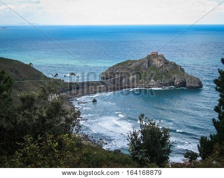 Little Church On The Island Gastelugache, Basque Country, Spain