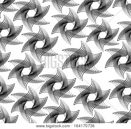 Black Star Shapes On White Background. Black And White Seamless Grunge Vector Background.