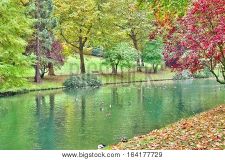 Poissy; France - the picturesque Messonier park