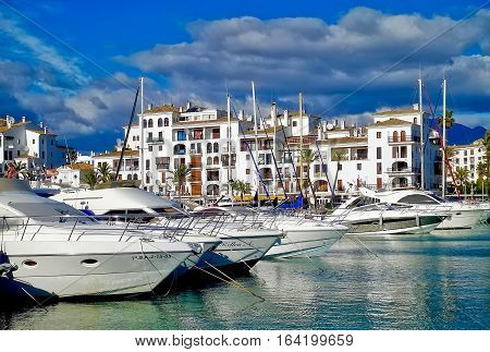 Manilva, Spain, December 15, 2016: The port of Manilva in Spain.