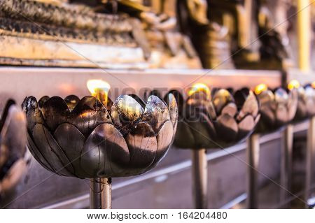 Candle in Wat Phar That Doi Suthepb, Thai temple in Chiangmai Thailand