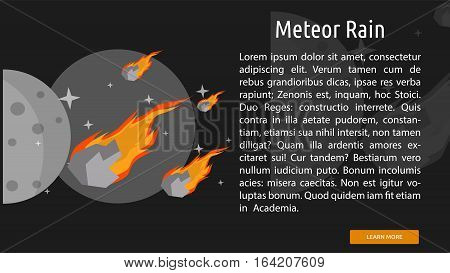 Meteor Rain Conceptual Banner  Great flat illustration concept icon and use for space, universe, galaxy, astrology, planet and much more.