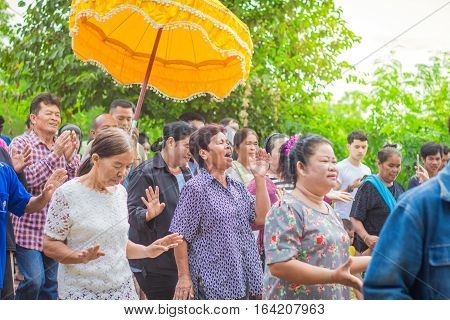Ordination Of Buddhists In Thailand.