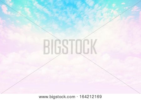 The beautiful blue sky printing with group of clouds in a sunshine day pastel color