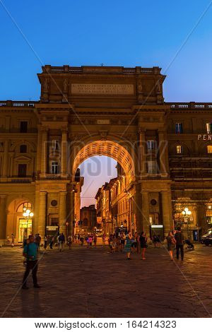 Piazza Repubblica In The Old Town Of Florence