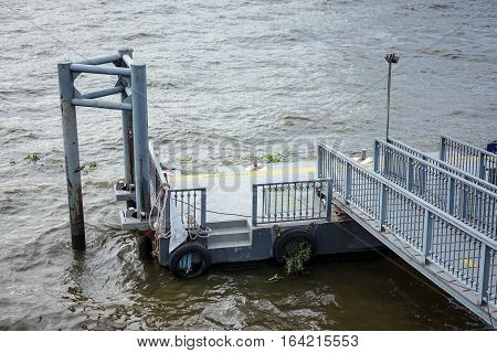 port on the river,Bangkok, Thailand at morning