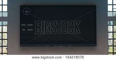 Swimming Score board for track record of time and show world record and asia record time.