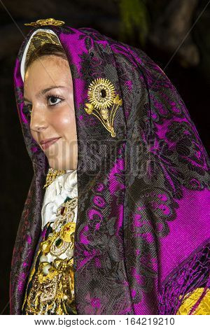 QUARTU S.E., ITALY - September 16, 2012: So dressed in Quartu - parade of costumes and abbigliiamento period - Sardinia