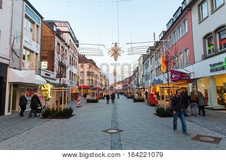 Shopping Street In Dueren, Germany