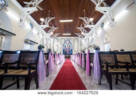 Georgetown, Penang - November 19, 2016 : Penang Wesley Methodist Church is one of the oldest churches in the country. 
It has been around for more than a century which possibly dates back to 1891.