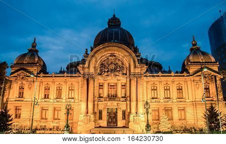 The Cec Palace From Bucharest, Romania, Night Time