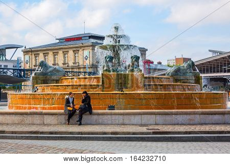 Fountain In The Parc De La Villette, Paris