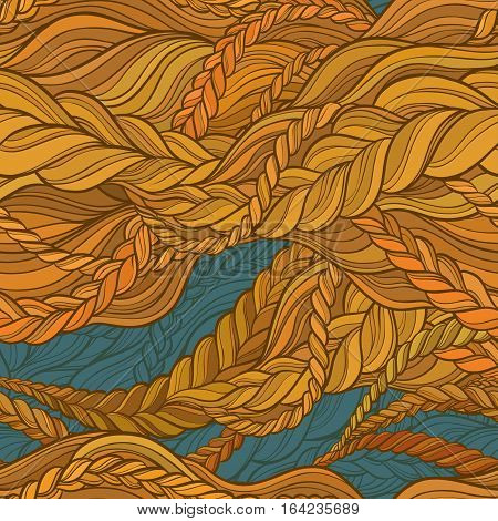 braid hair color seamless pattern on color background