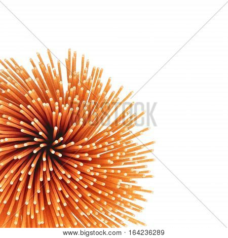 spaghetti raw whole grain pasta studio isolated
