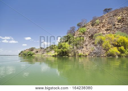 Island in the middle of Lake Baringo in Kenya.