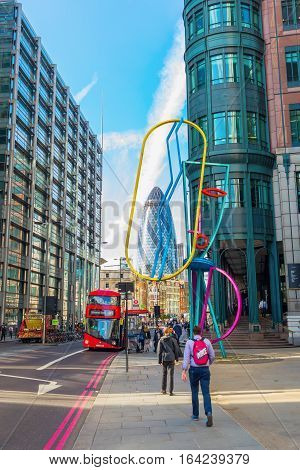 Street View At Bishopsgate In The City Of London