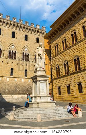 Statue Of Sallustio Bandini In Siena, Italy
