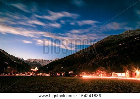 Campo Tures Castle With White Mountains Behind