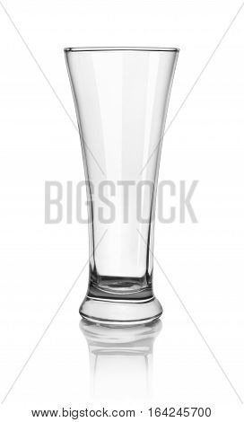 Empty beer glass isolated on white background. Path