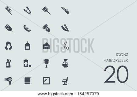 hairdresser vector set of modern simple icons