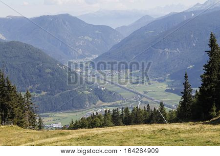 view of the  Valley Isarco in south Tyrol in Italy