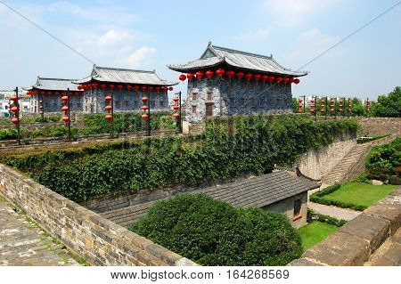 Zhonghua Gate (Gate of China), Nanjing, Jiangsu Province, China. It is the southern gate of Nanjing city. It is a the city gate with the most complex structure in the world.