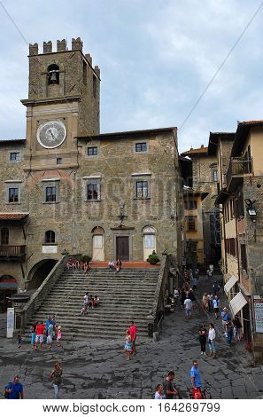 24 july 2014-cortona-italy- the beautiful town of Cortona in Tuscanyitaly