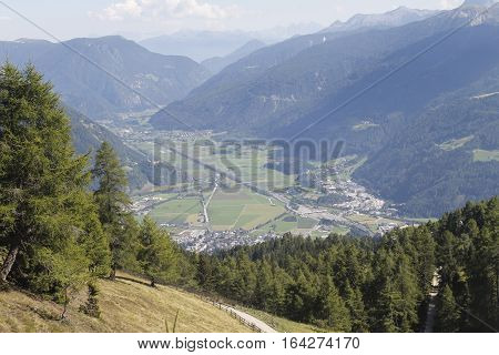 view of the  Valley Isarco in south Tyrol in Italy
