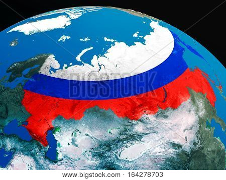 Flag Of Russia From Space