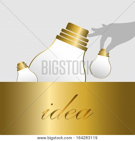 Grab Gold bulb idea background.
Business idea background- vector.