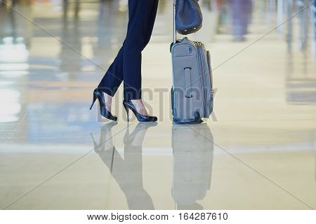 Young Business Woman In International Airport