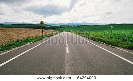 Biei Country Road 
Take photo in Hokkaido Japan