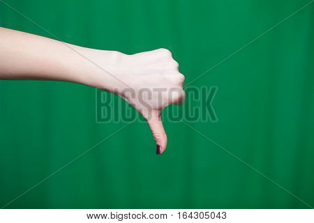 The Thumb Points Down Female Hand