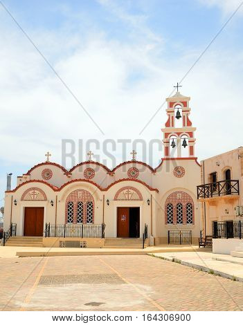 Old church in Piskopiano town on Crete Greece.