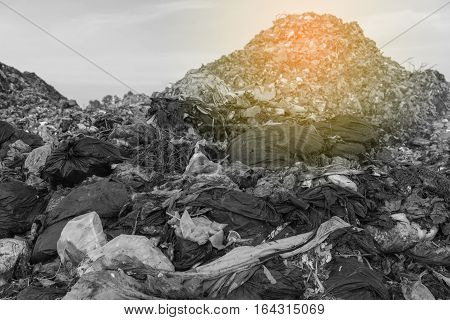 Municipal landfill for household waste in Thailand
