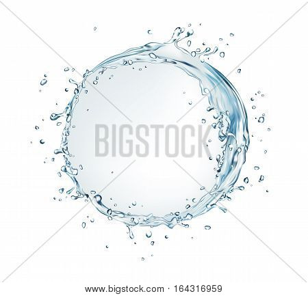 vector water splash circle bubble shape on white background