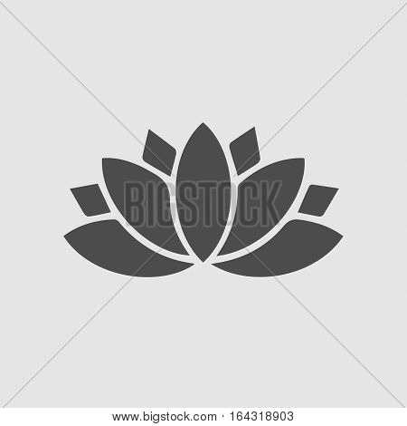Lotus flower vector icon eps 10. Spiritual simple silhouette symbol.