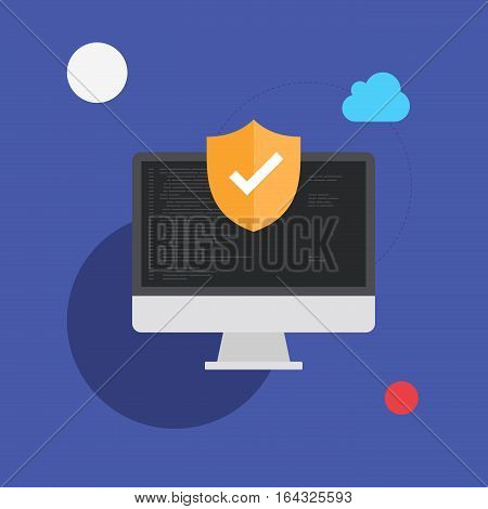 Computer Programming Safety System Vector Flat Illustration