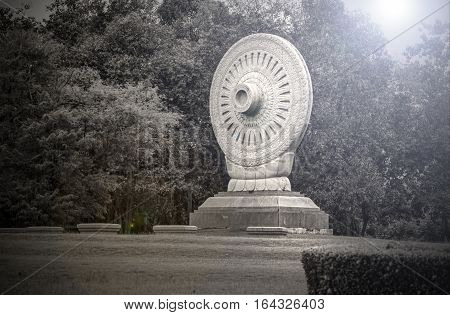 Thammachak  a symbol in Buddhism Buddhists believe are potential right side (black and white)