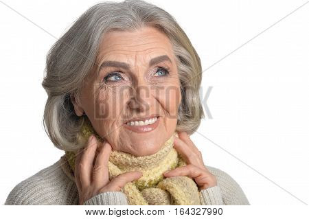 Portrait of a beautiful mature woman, close up