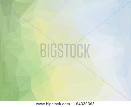 Abstract polygonal background in green, yellow, blue shades. There is a variant in the vector.
