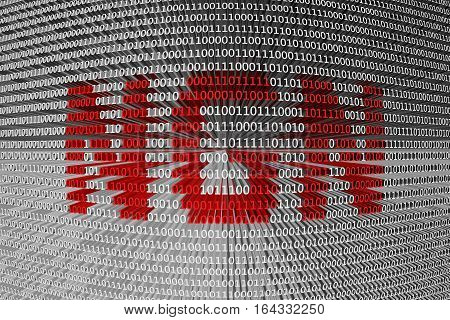 NGN in the form of binary code, 3D illustration