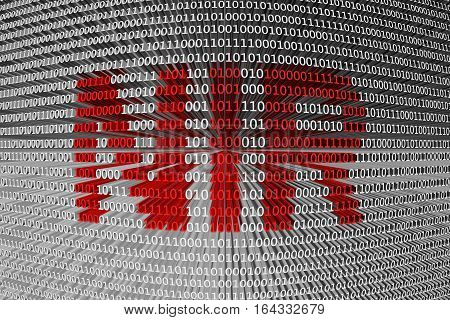 NIR in the form of binary code, 3D illustration