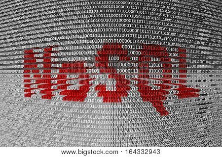 NoSQL in the form of binary code, 3D illustration