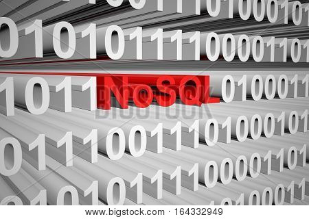 NoSQL in the form of binary code, 3D illustration
