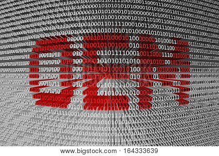 OEM is presented in the form of binary code 3d illustration