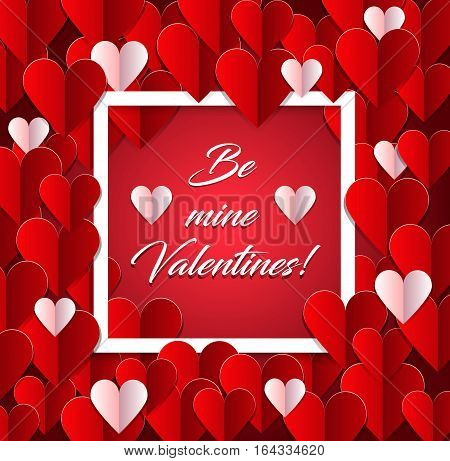 Valentines Day Vintage Background With  Papper hearts