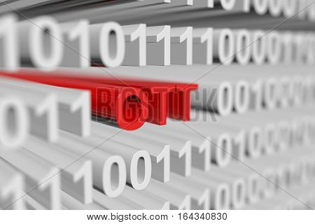 OTT as a binary code with blurred background 3D illustration