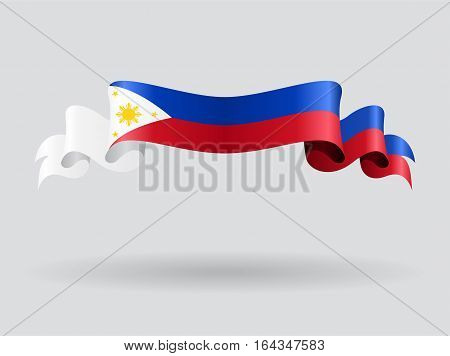 Philippines flag wavy abstract background. Vector illustration.
